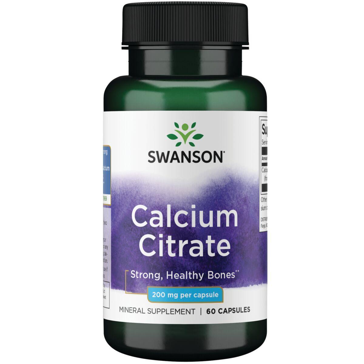 Swanson Premium Calcium Citrate Vitamin | 200 mg | 60 Caps