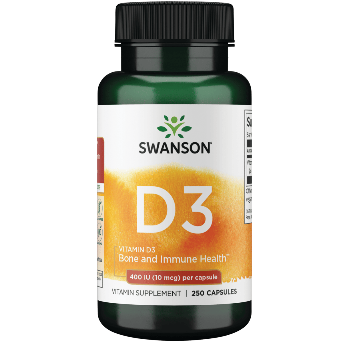 Swanson Vitamin D-3 400 Iu 250 Capsules - Picture 1 of 6