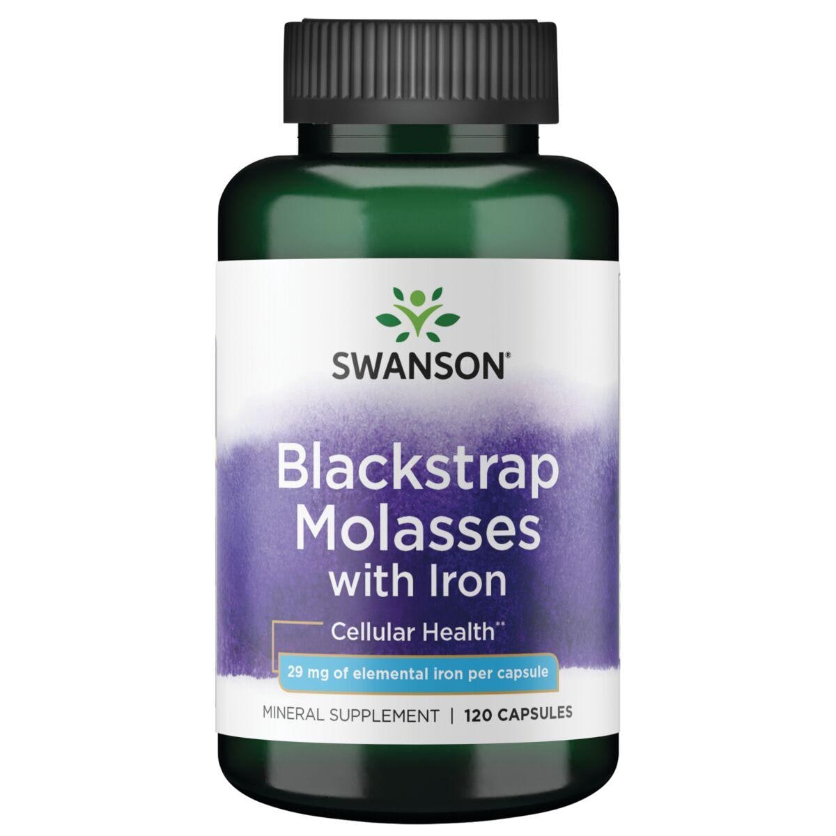 Swanson Premium Blackstrap Molasses with Iron Vitamin 29 mg 120 Caps