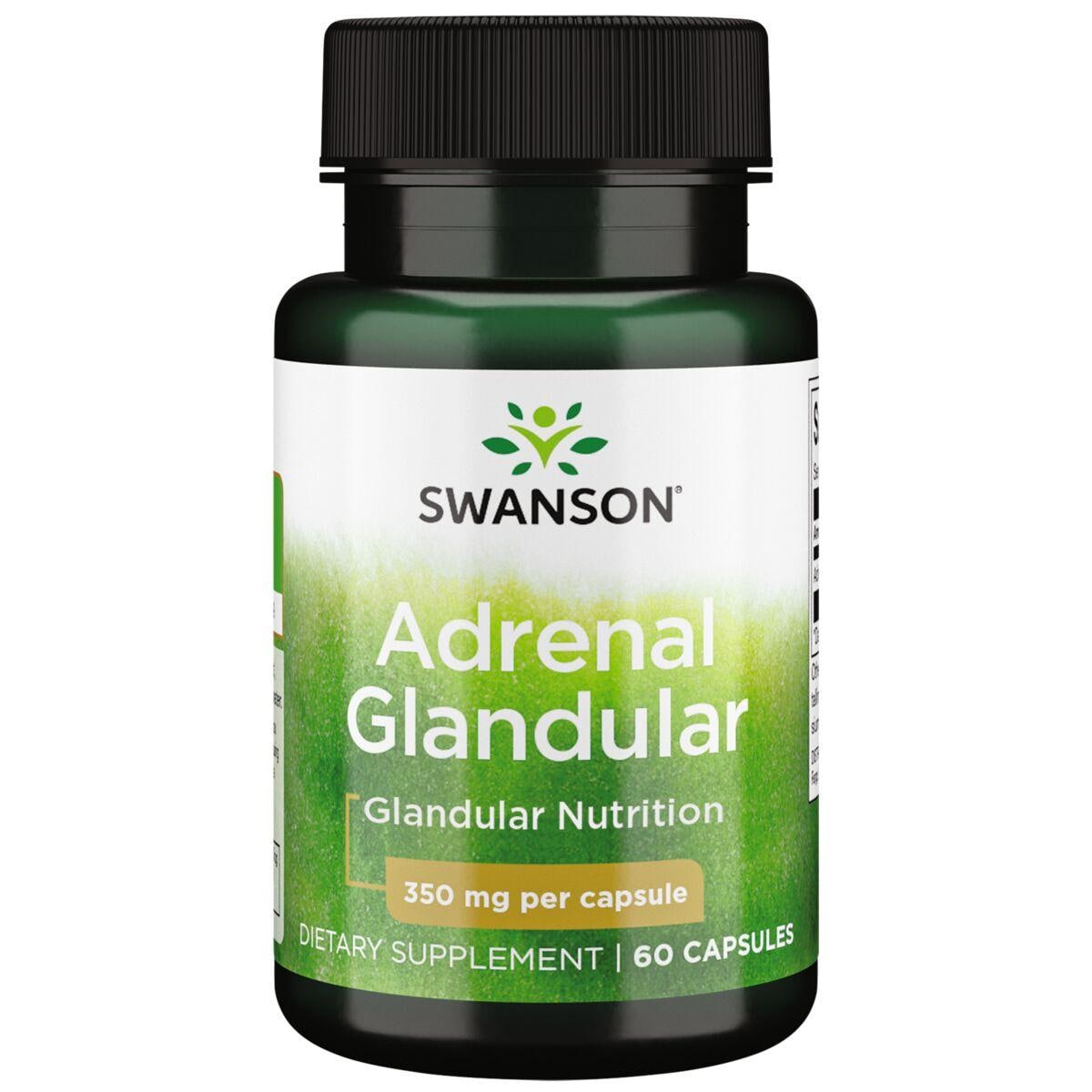 Swanson Premium Adrenal Glandular Supplement Vitamin | 350 mg | 60 Caps