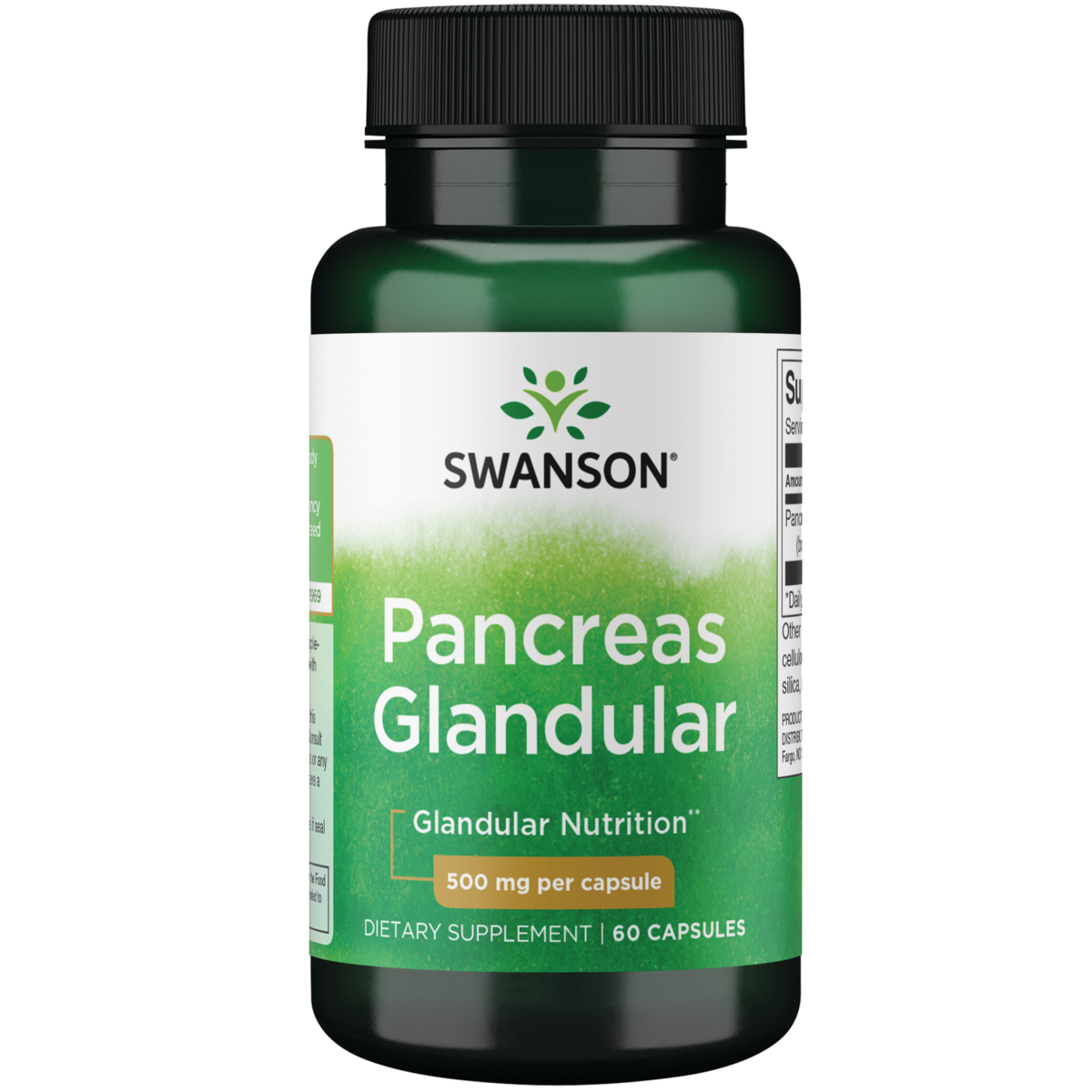 Swanson Raw Pancreas Glandular 500 мг 60 капсул Swanson Premium