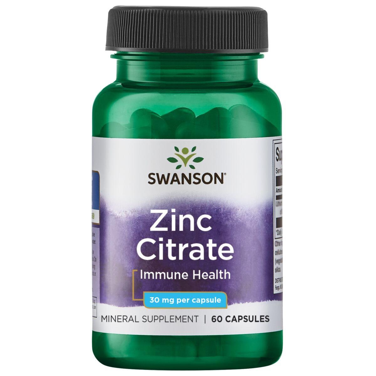 Swanson Premium Zinc Citrate Vitamin 30 mg 60 Caps