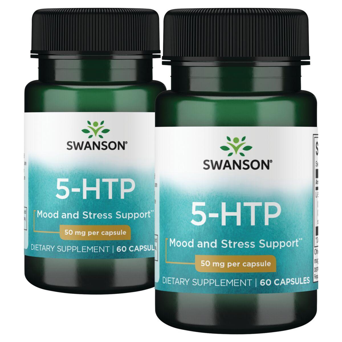 Swanson Premium 5-Htp - 2 Pack Supplement Vitamin | 50 mg 2 Pack