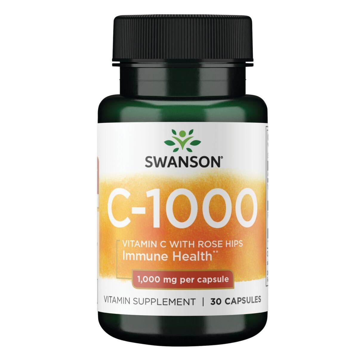 Swanson Premium C-1000 - Vitamin C with Rose Hips | 1000 mg | 30 Caps
