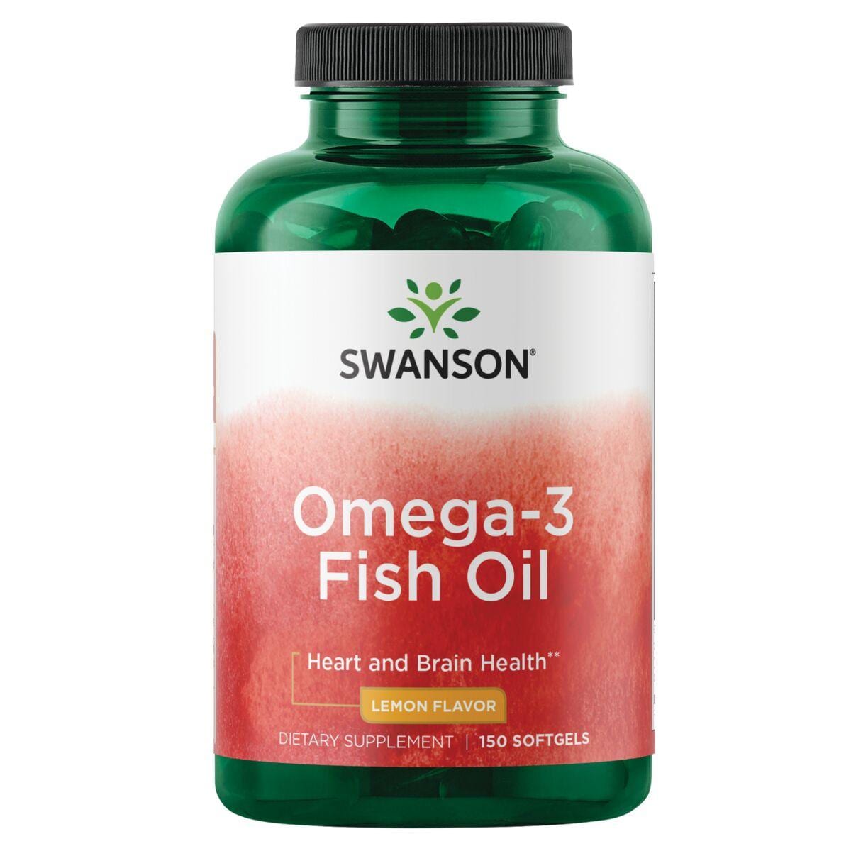 Swanson Premium Omega-3 Fish Oil - Lemon Flavor Supplement Vitamin | 150 Soft Gels