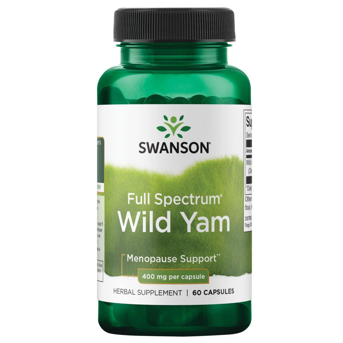 Swanson Premium Full Spectrum Wild Yam Vitamin 400 mg 60 Caps Womens Health