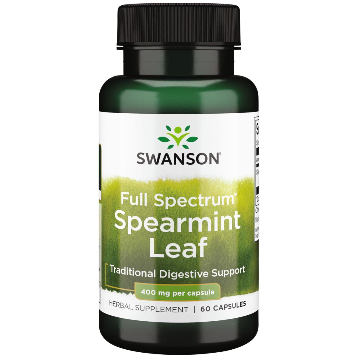 Swanson Premium Full Spectrum Spearmint Leaf Vitamin | 400 mg | 60 Caps