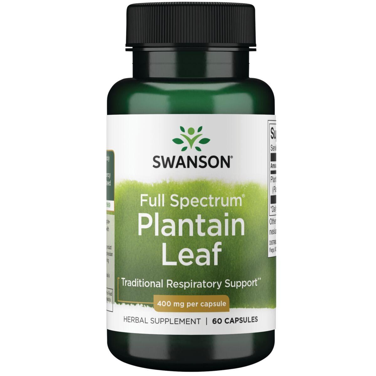 Swanson Premium Full Spectrum Plantain Leaf Vitamin | 400 mg | 60 Caps
