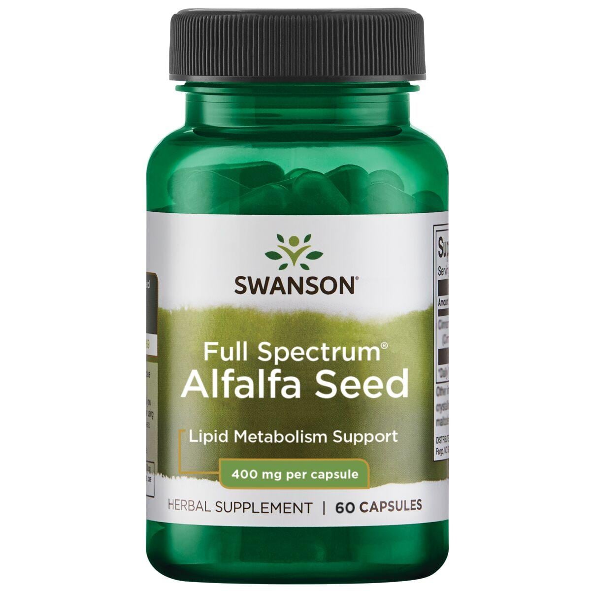 Swanson Premium Full Spectrum Alfalfa Seed Vitamin | 400 mg | 60 Caps