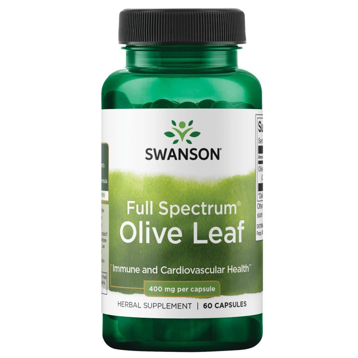 Swanson Premium Full Spectrum Olive Leaf Vitamin | 400 mg | 60 Caps