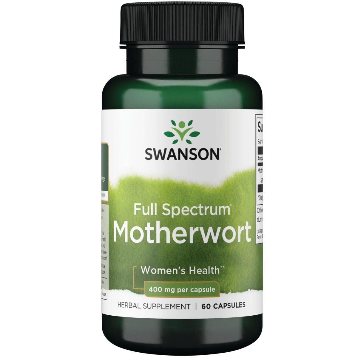 Swanson Premium Full Spectrum Motherwort Vitamin | 400 mg | 60 Caps | Womens Health