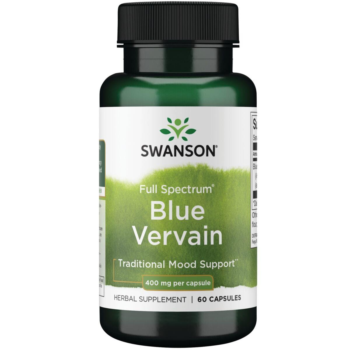 Swanson Premium Full Spectrum Blue Vervain Vitamin | 400 mg | 60 Caps