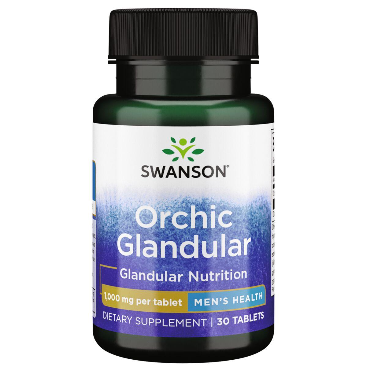 Swanson Premium Orchic Glandular - Mens Health Supplement Vitamin | 1000 mg | 30 Tabs
