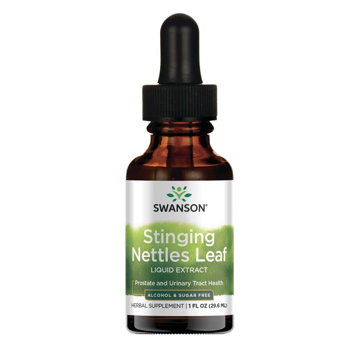 Swanson Premium Stinging Nettles Leaf Liquid Extract - Alcohol & Sugar Free Vitamin | 1 G 1 fl oz Liquid | Prostate Health