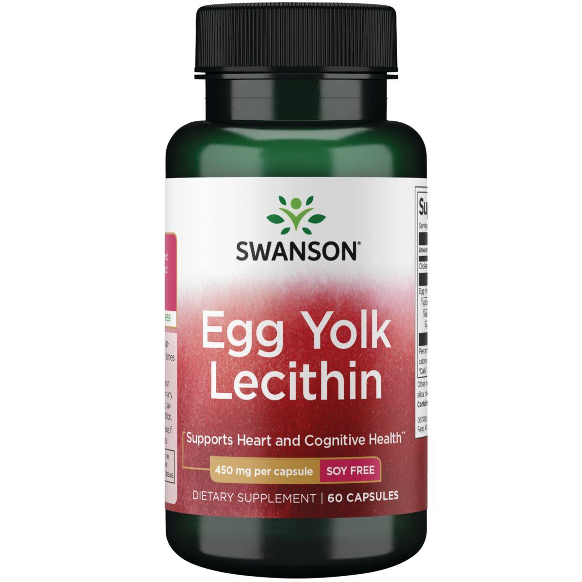 Swanson Premium Egg Yolk Lecithin Supplement Vitamin | 600 mg | 60 Caps