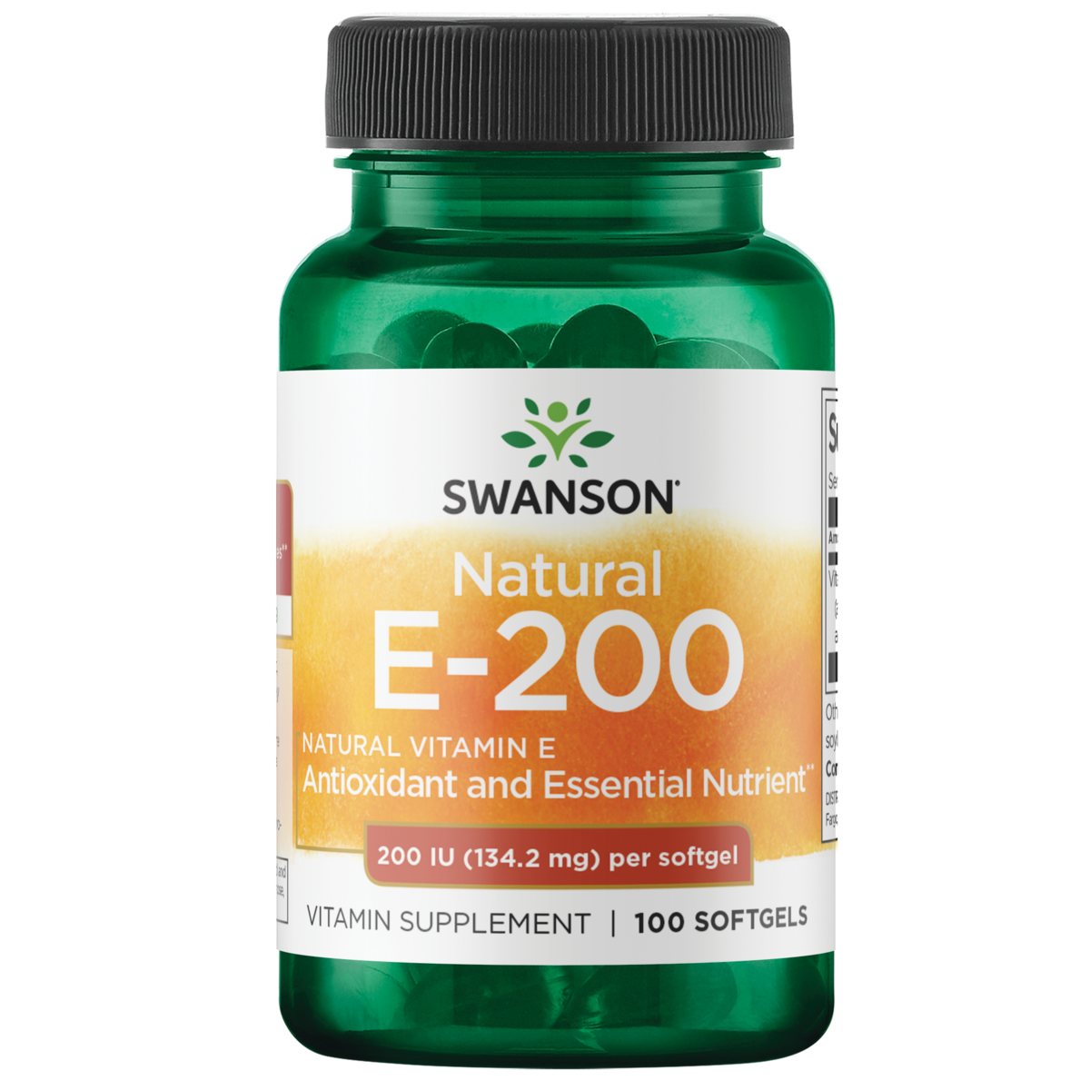 Swanson Натуральный витамин Е 200 МЕ 100 капсул