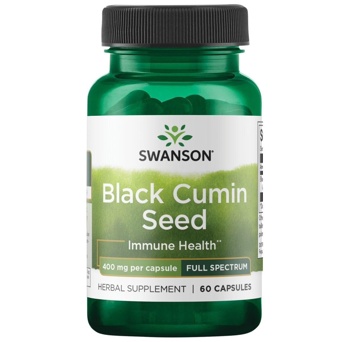 Swanson Premium Black Cumin Seed - Full Spectrum Vitamin | 400 mg | 60 Caps