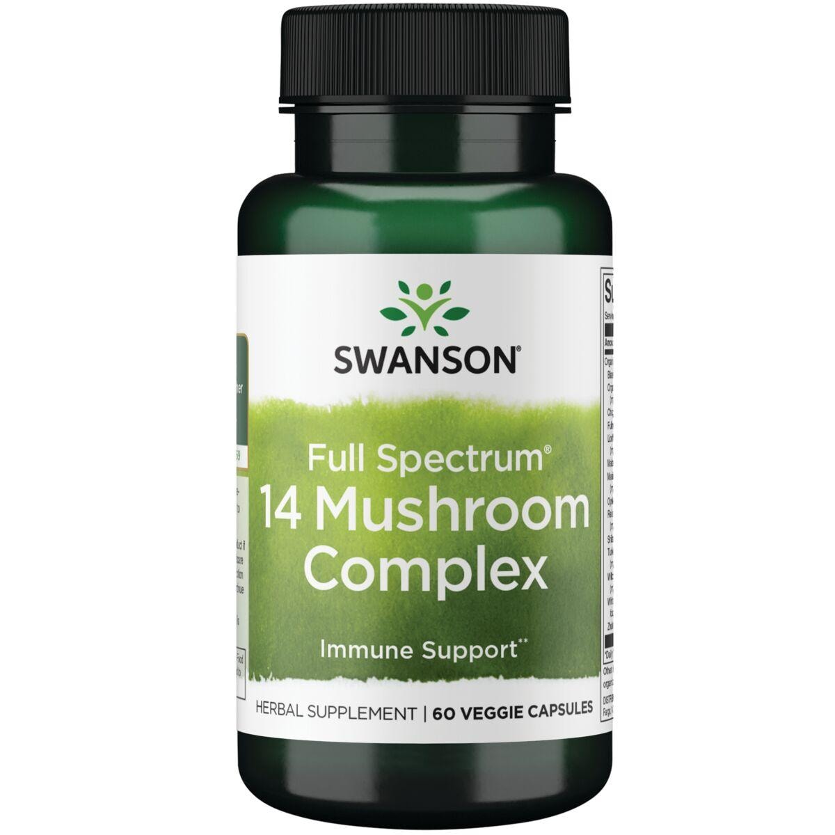 Swanson Premium Full Spectrum 14 Mushroom Complex Vitamin 60 Veg Caps Herbs and Supplements