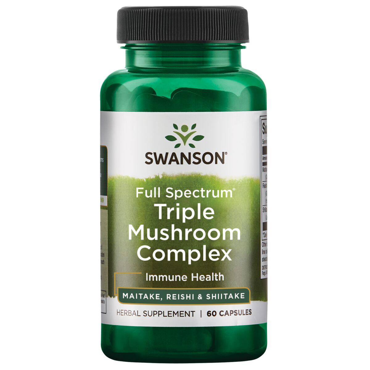 Swanson Premium Full Spectrum Triple Mushroom Complex Vitamin | 60 Caps | Herbs and Supplements