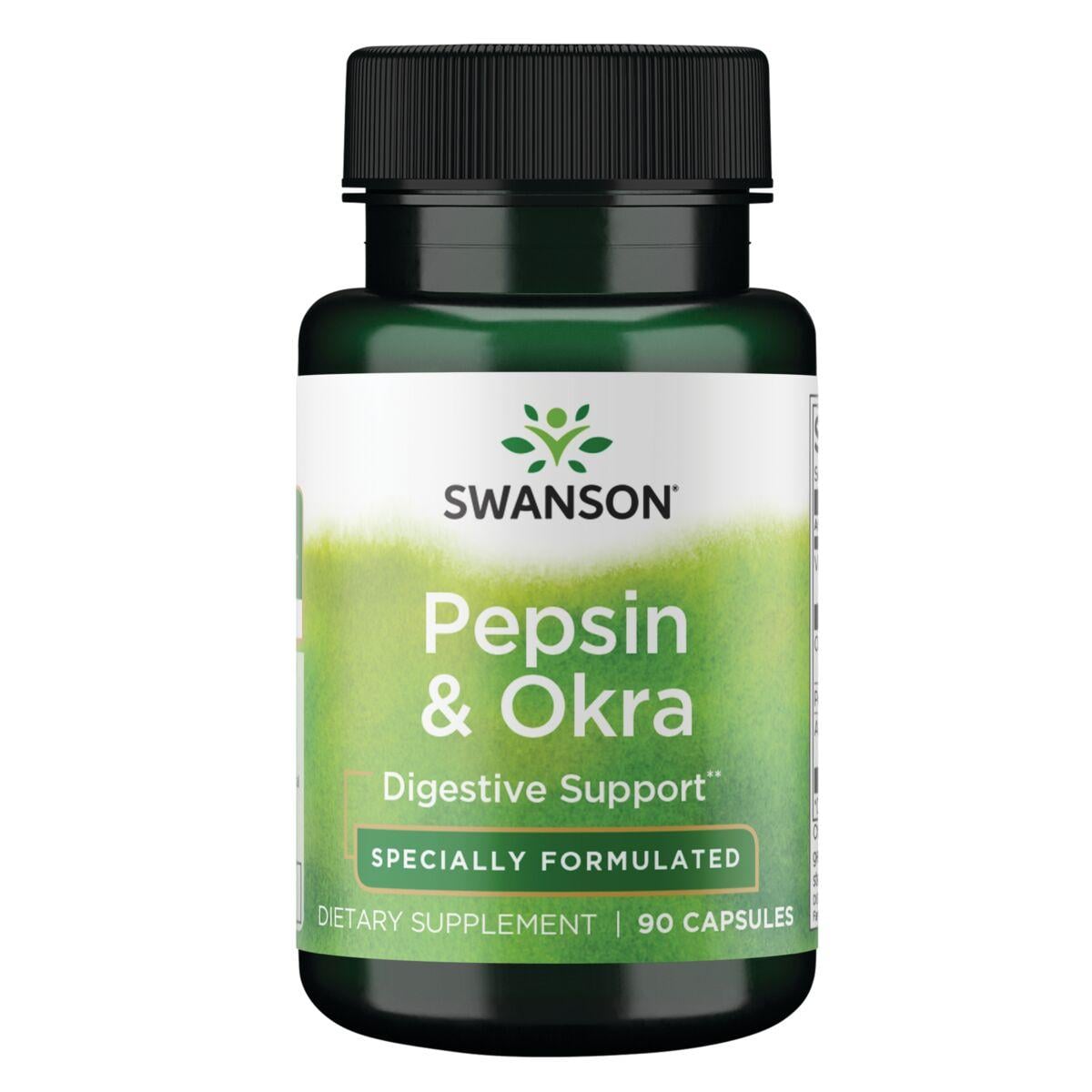 Swanson Premium Pepsin & Okra Vitamin 90 Caps