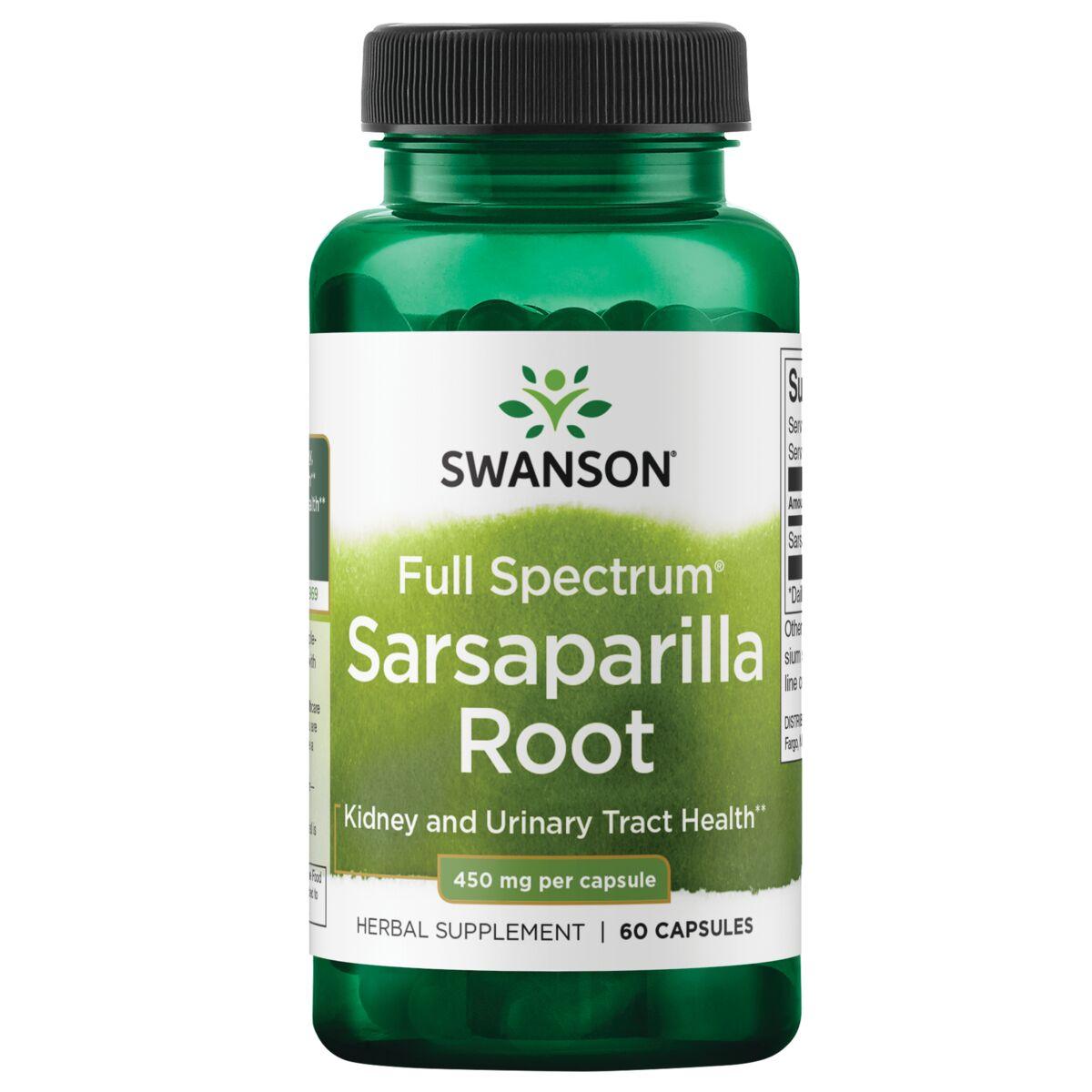 Swanson Premium Full Spectrum Sarsaparilla Root Vitamin 450 mg 60 Caps
