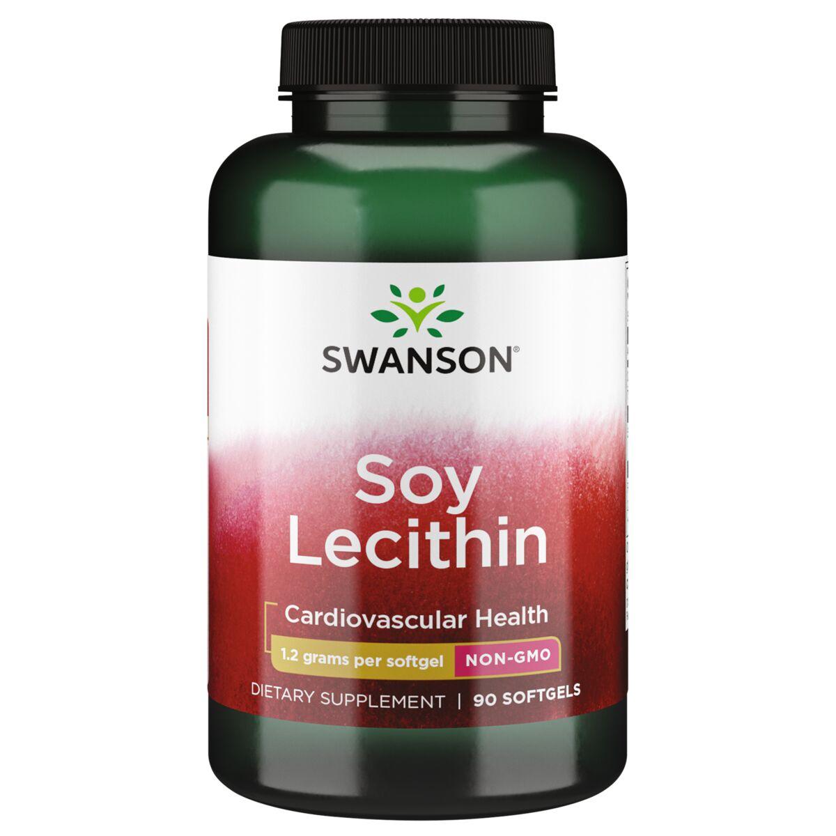 Swanson Premium Soy Lecithin Non-Gmo Supplement Vitamin 1.2 G 90 Soft Gels