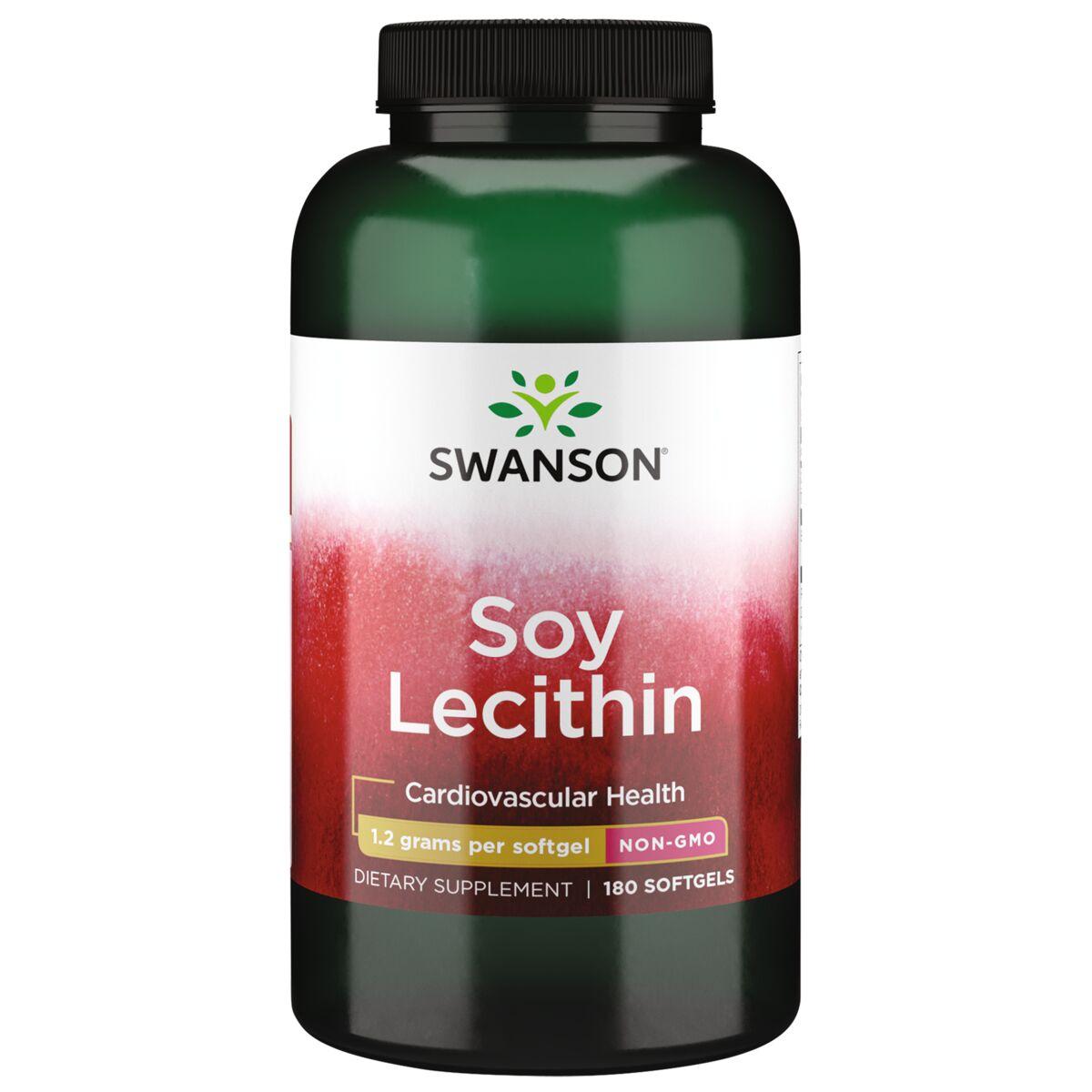 Swanson Premium Soy Lecithin Non-Gmo Supplement Vitamin 1.2 G 180 Soft Gels