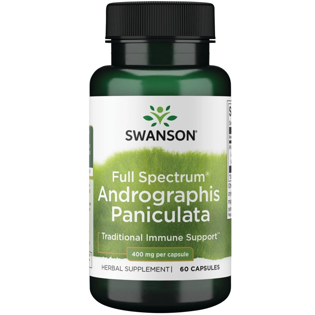 Swanson Premium Full Spectrum Andrographis Paniculata Vitamin 400 mg 60 Caps