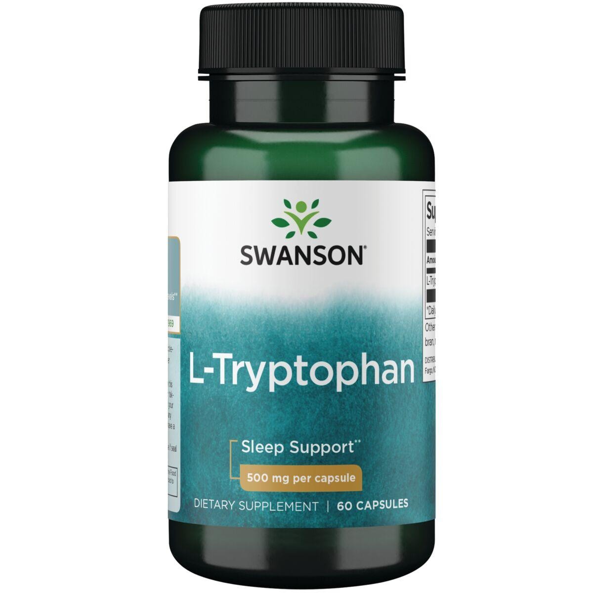 Swanson Premium L-Tryptophan Supplement Vitamin 500 mg 60 Caps