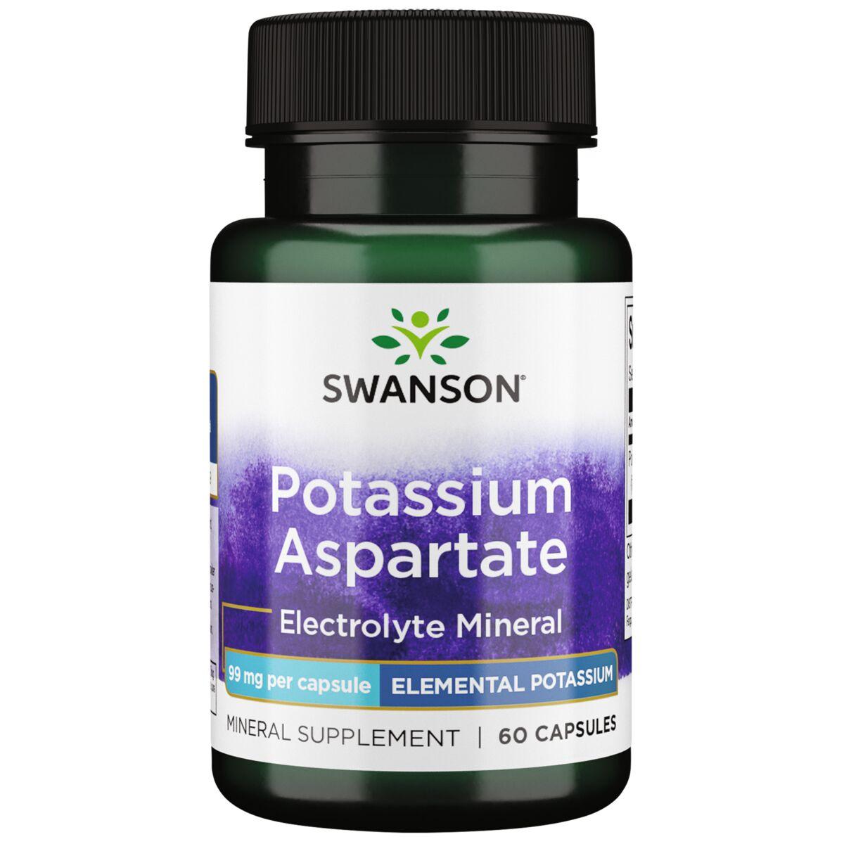 Swanson Premium Potassium Aspartate - Elemental Vitamin 99 mg 60 Caps