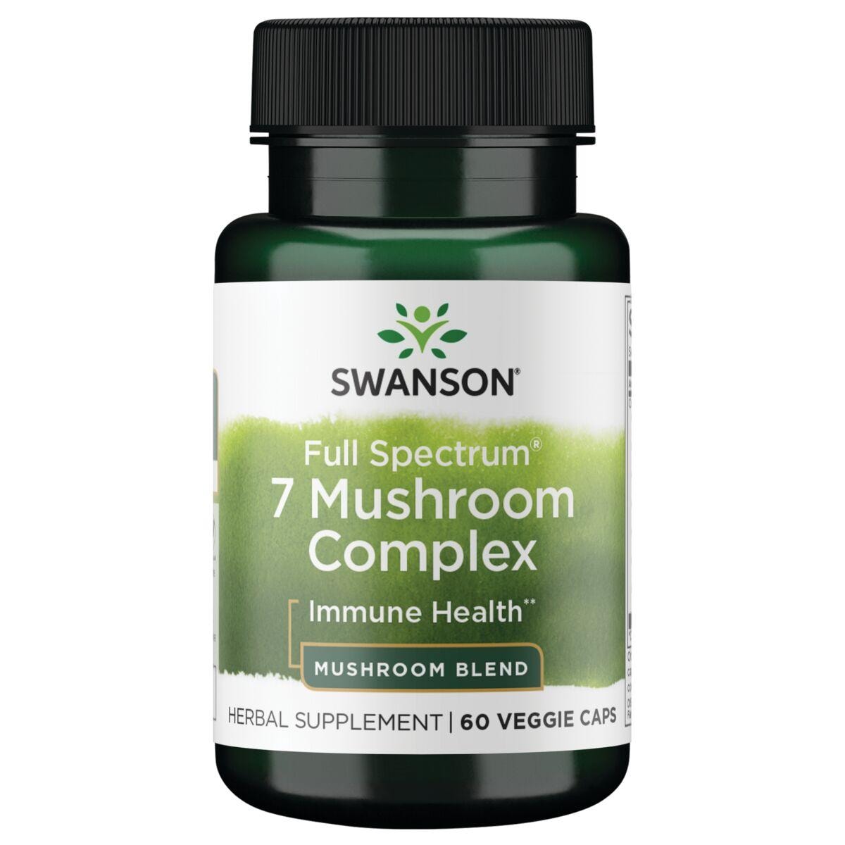 Swanson Premium Full Spectrum 7 Mushroom Complex Vitamin | 60 Veg Caps | Herbs and Supplements