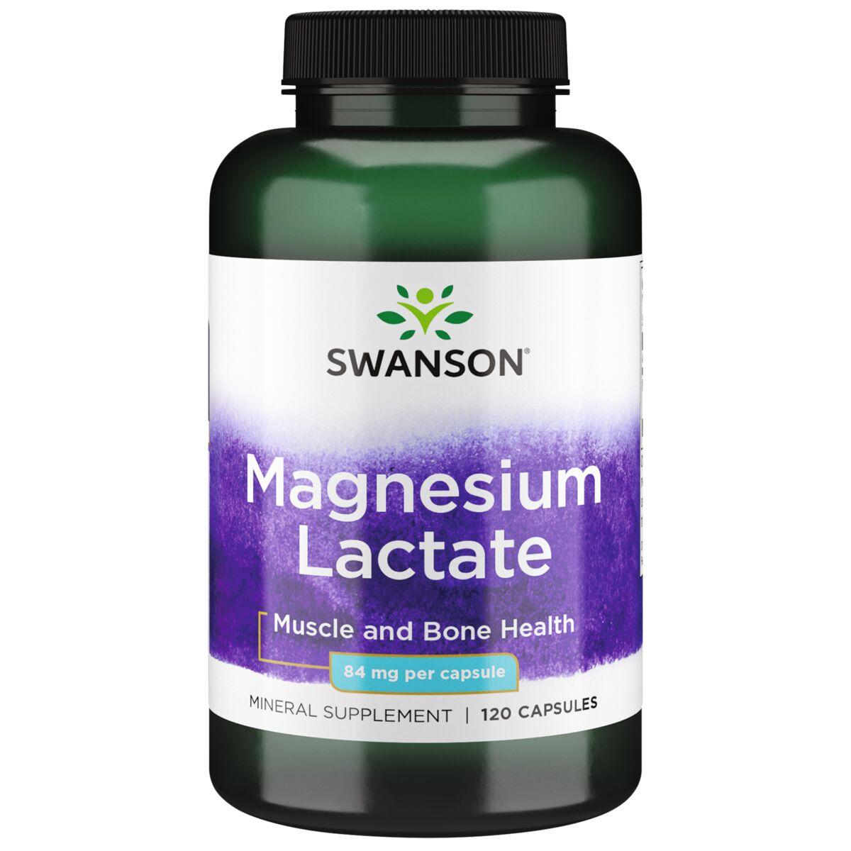Swanson Premium Magnesium Lactate Vitamin 84 mg 120 Caps