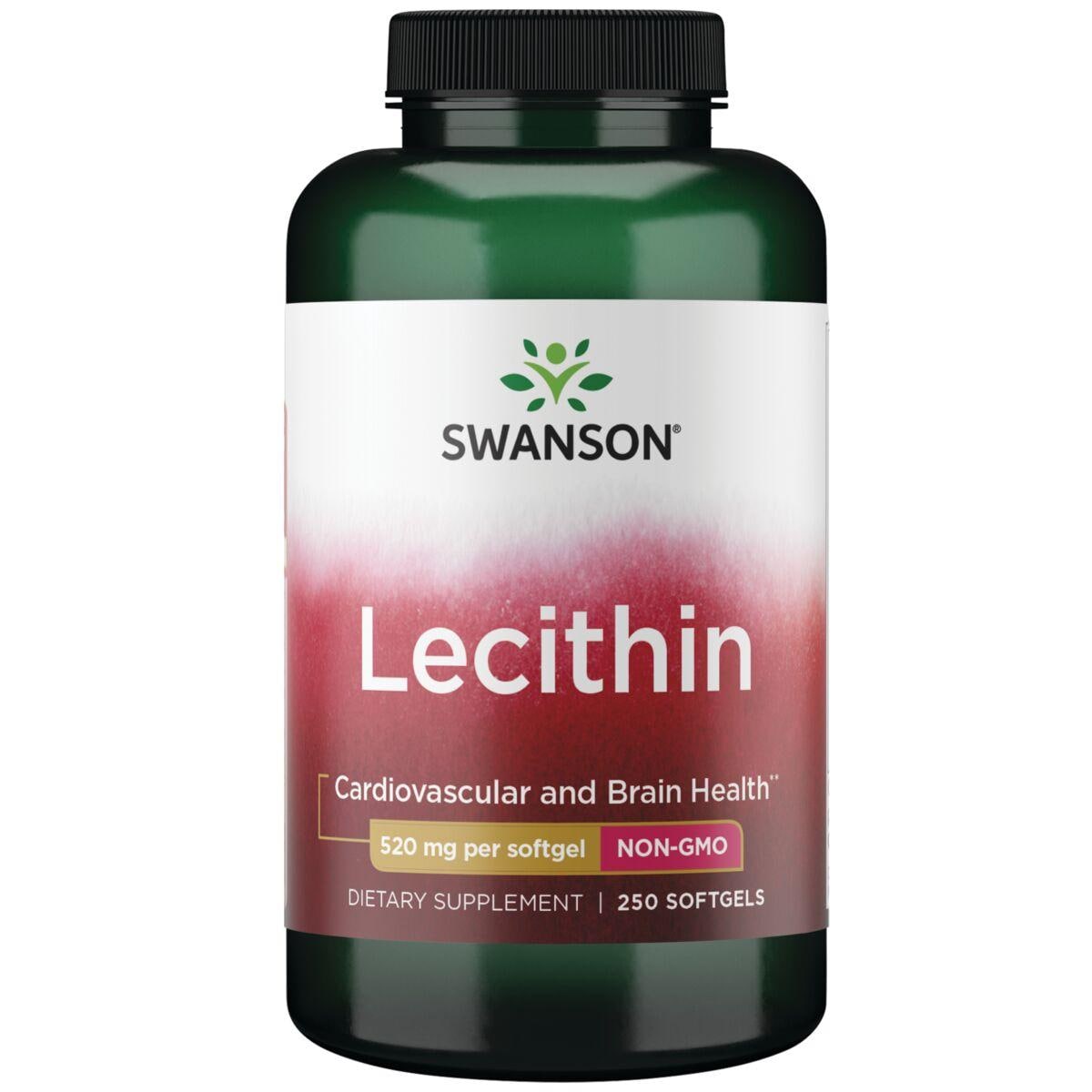 Swanson Premium Lecithin - Non-Gmo Supplement Vitamin 520 mg 250 Soft Gels