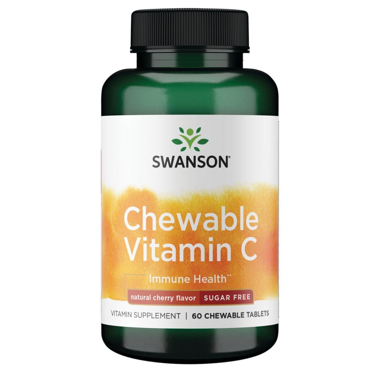 Swanson Premium Chewable Vitamin C - Natural Cherry Flavor Sugar-Free 60 Chewables