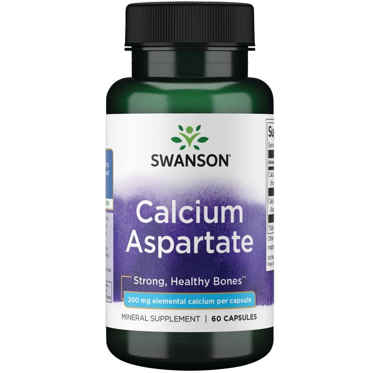 Swanson Premium Calcium Aspartate Vitamin | 200 mg | 60 Caps