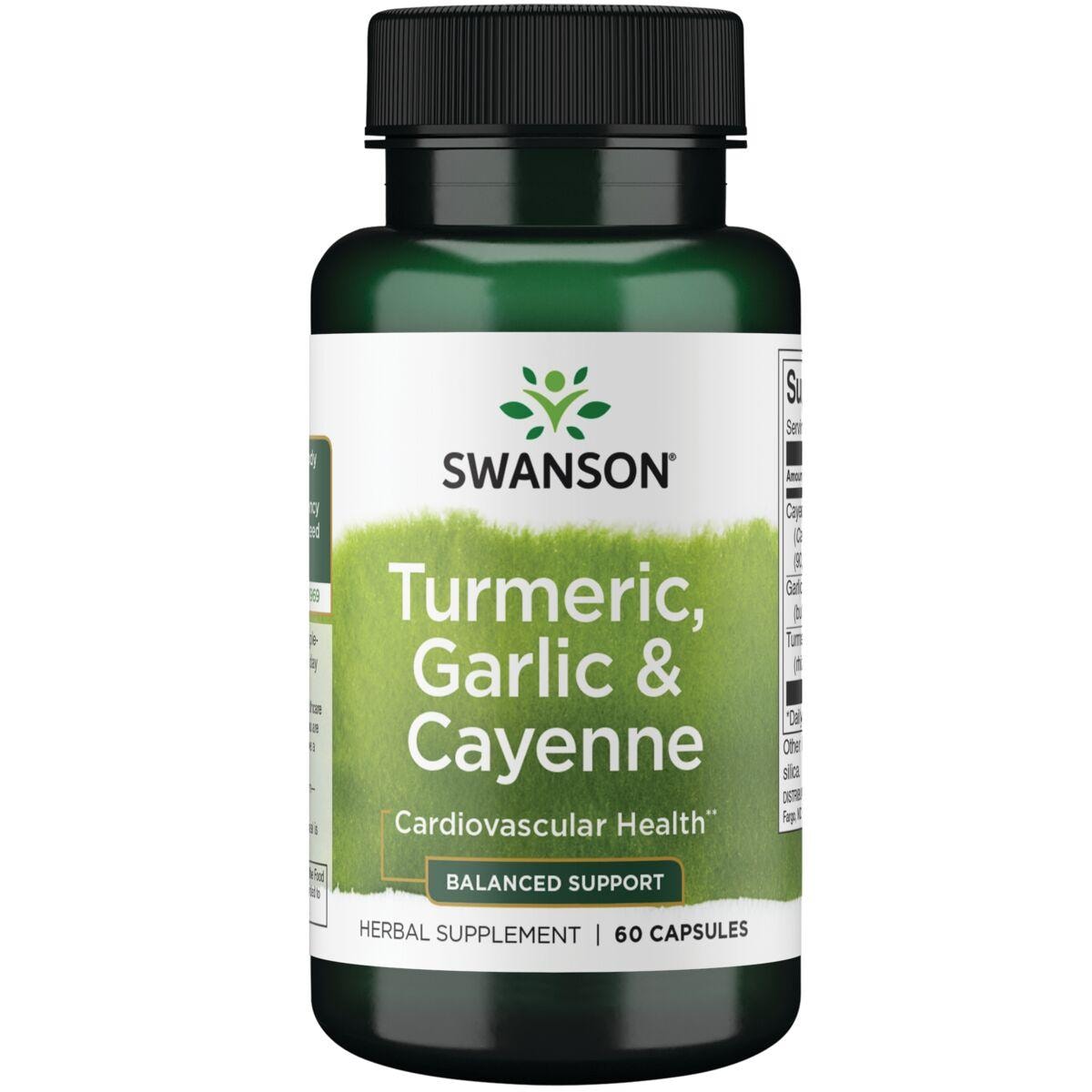 Swanson Premium Turmeric, Garlic & Cayenne - Balanced Support Vitamin 60 Caps