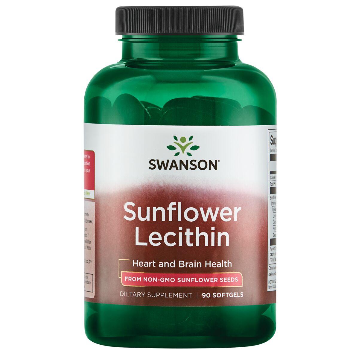 Swanson Premium Sunflower Lecithin from Non-Gmo Seeds Supplement Vitamin | 1200 mg | 90 Soft Gels