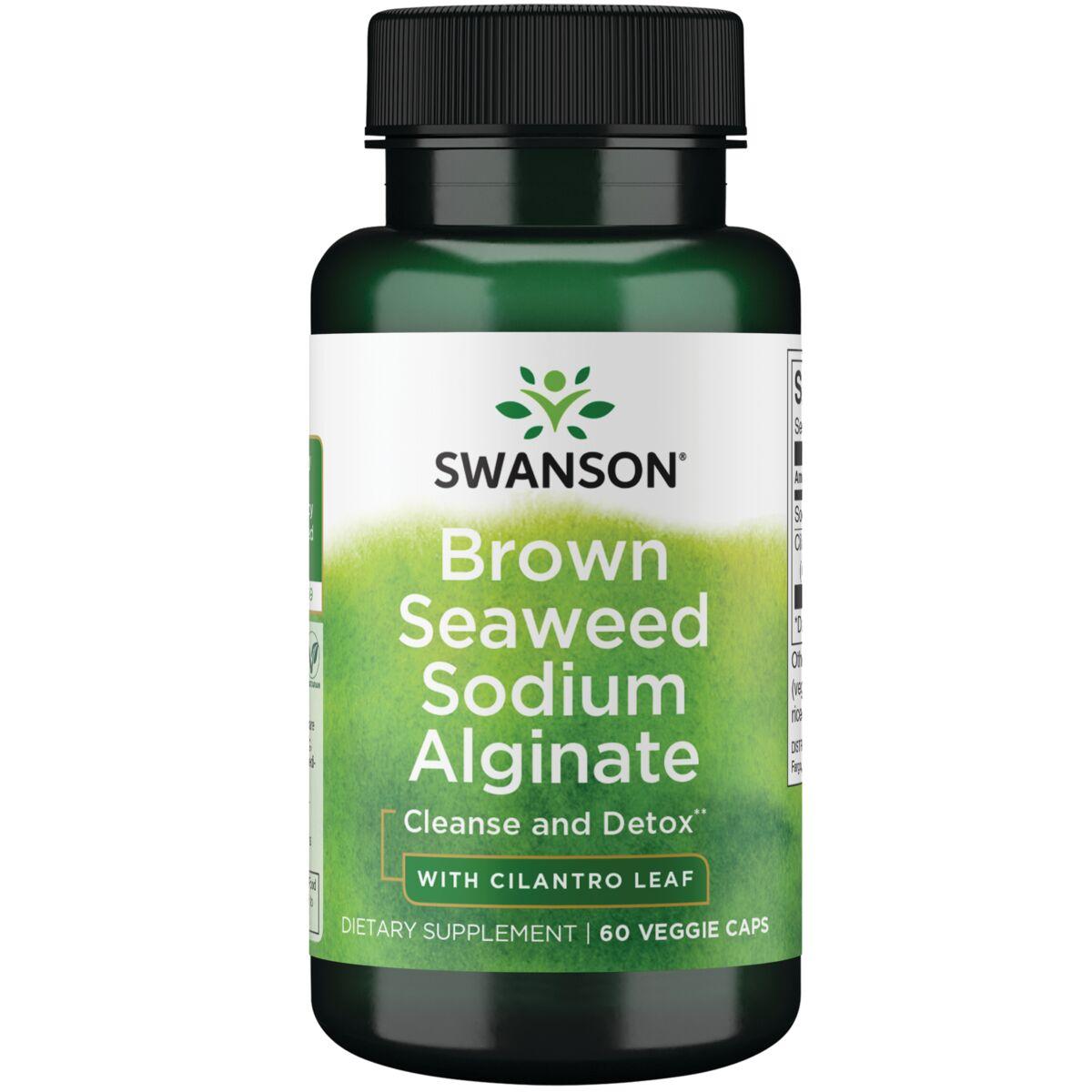 Swanson Premium Brown Seaweed Sodium Alginate with Cilantro Leaf Vitamin 60 Veg Caps