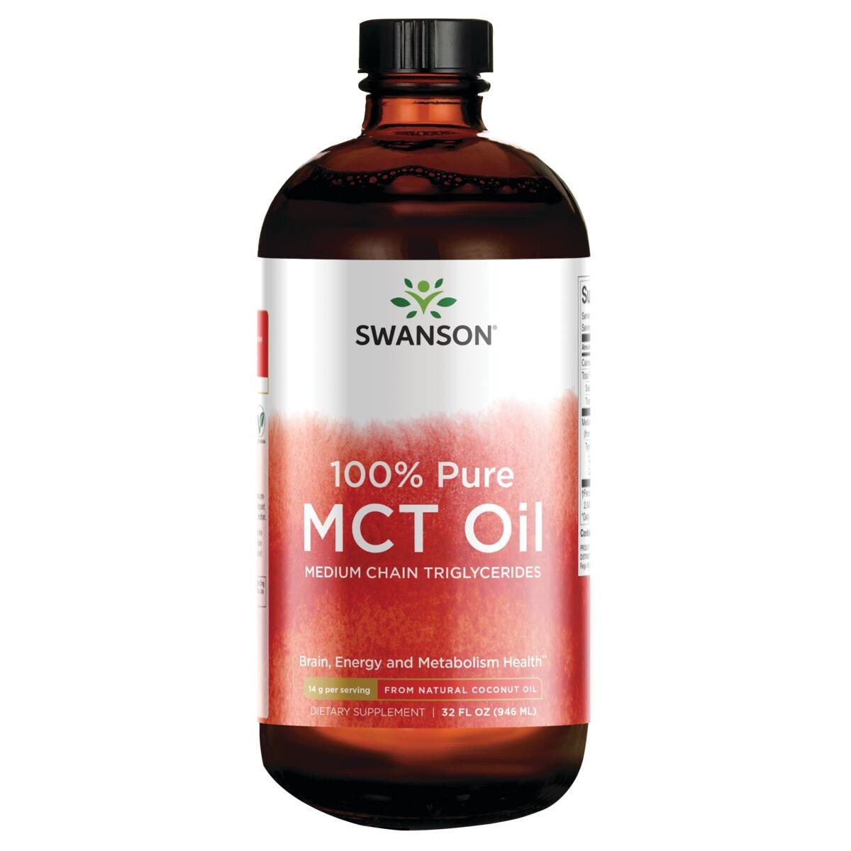 Swanson Premium 100% Pure Mct Oil Medium Chain Triglycerides Supplement Vitamin 14 G 32 fl oz Liquid