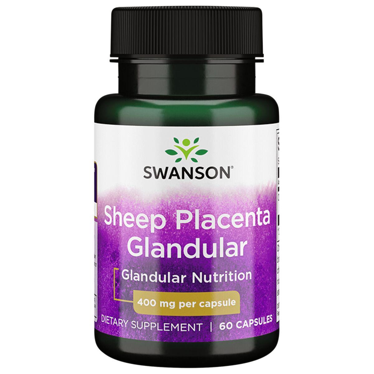 Swanson Premium Sheep Placenta Glandular Vitamin 400 mg 60 Caps