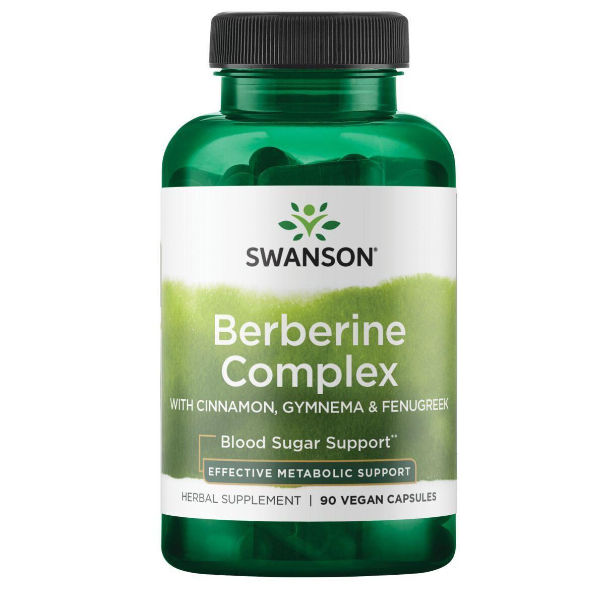 Swanson Vitamins Berberine Complex with Cinnamon, Gymnema & Fenugreek Vitamin | 90 Vegan Caps