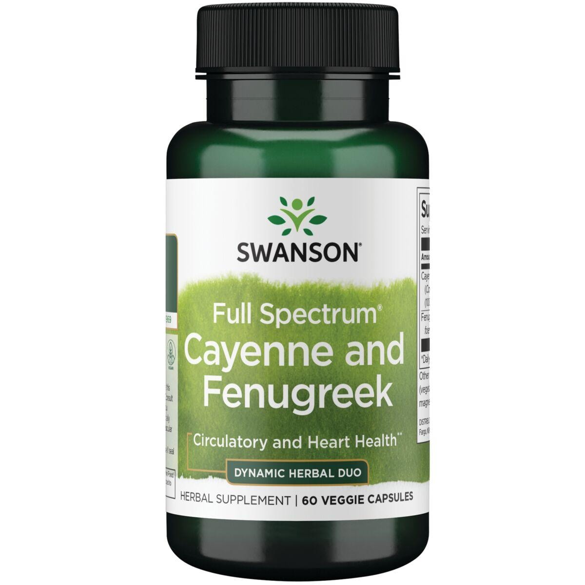 Swanson Premium Full Spectrum Cayenne and Fenugreek Vitamin 60 Veg Caps Weight Management