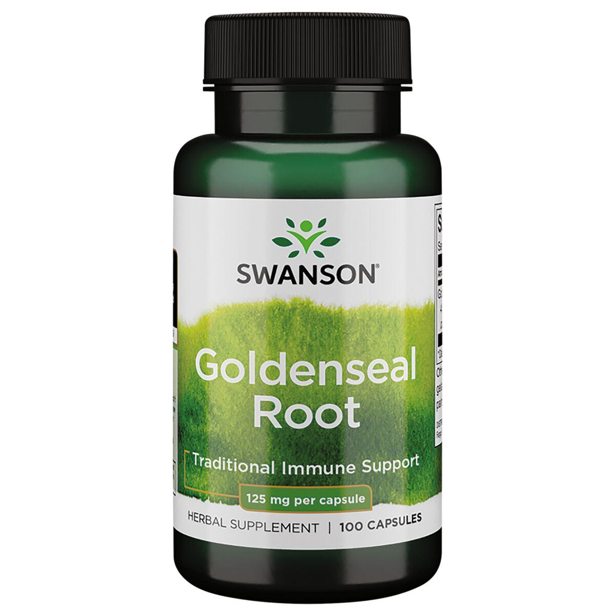 Swanson Premium Goldenseal Root Vitamin 125 mg 100 Caps Herbs and Supplements
