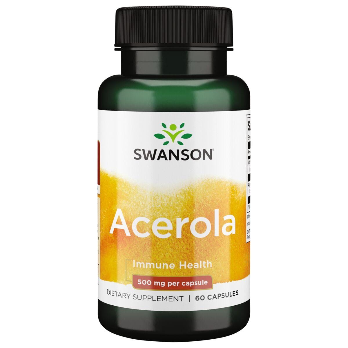 Swanson Premium Acerola Vitamin 500 mg 60 Caps Vitamin C