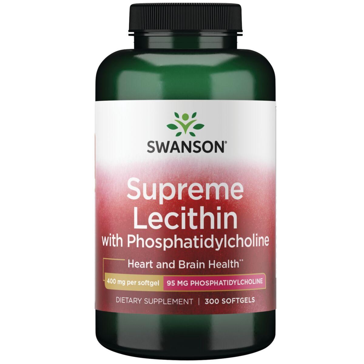 Swanson Premium Supreme Lecithin with Phosphatidylcholine Supplement Vitamin | 300 Soft Gels