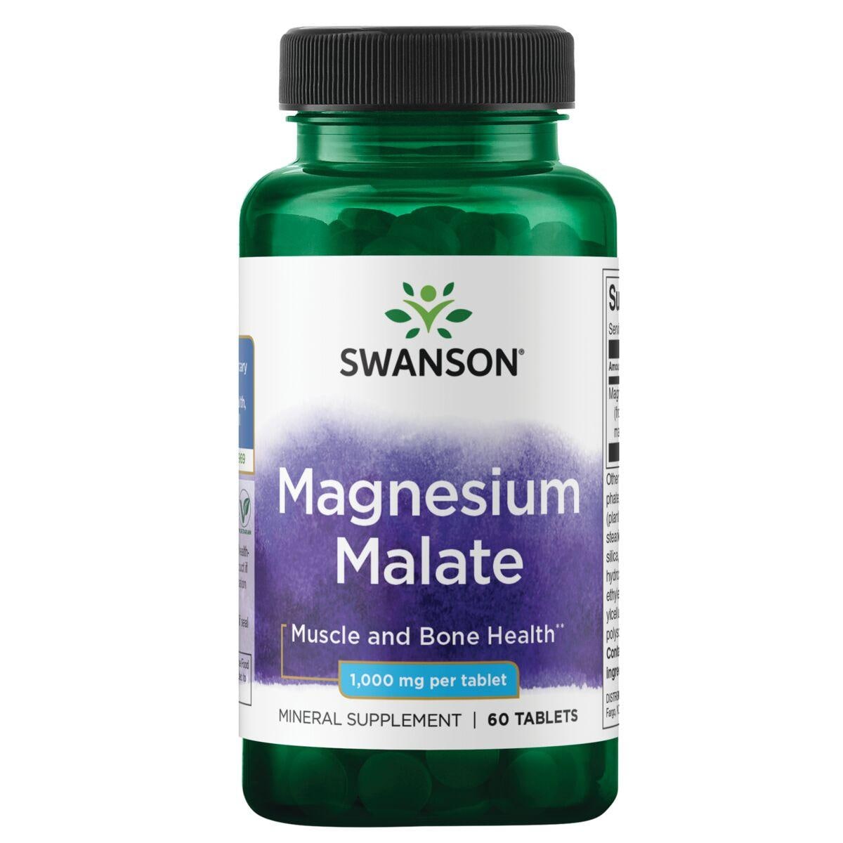 Swanson Premium Magnesium Malate Vitamin | 1000 mg | 60 Tabs