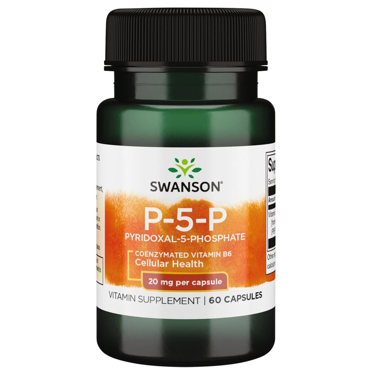 Swanson Premium P-5-P Pyridoxal-5-Phosphate Vitamin 20 mg 60 Caps