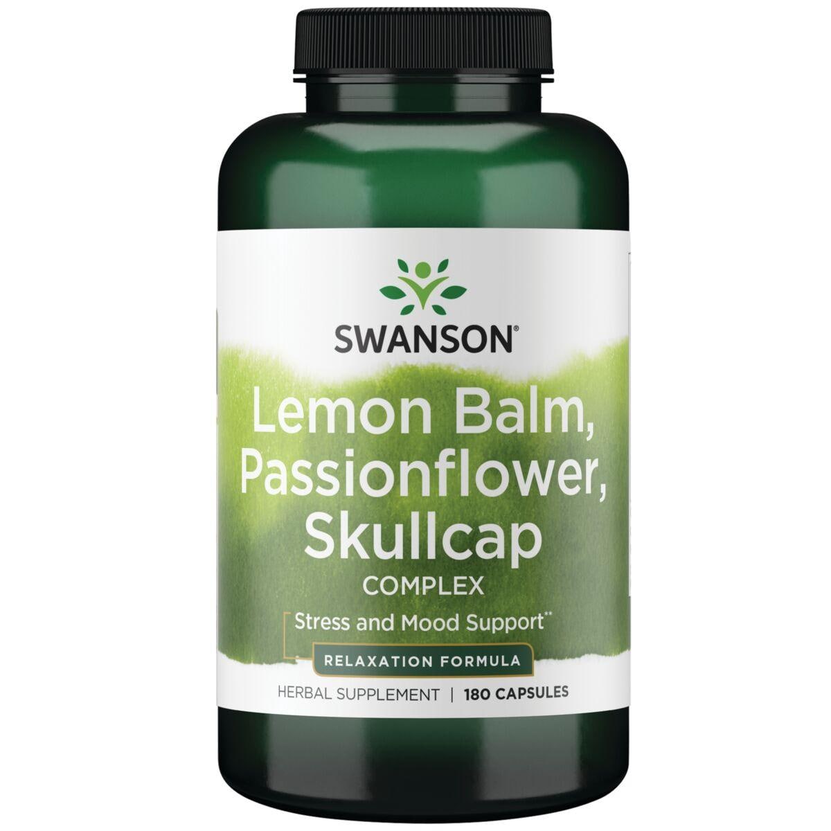 Swanson Premium Lemon Balm, Passionflower, Skullcap Complex Vitamin | 180 Caps