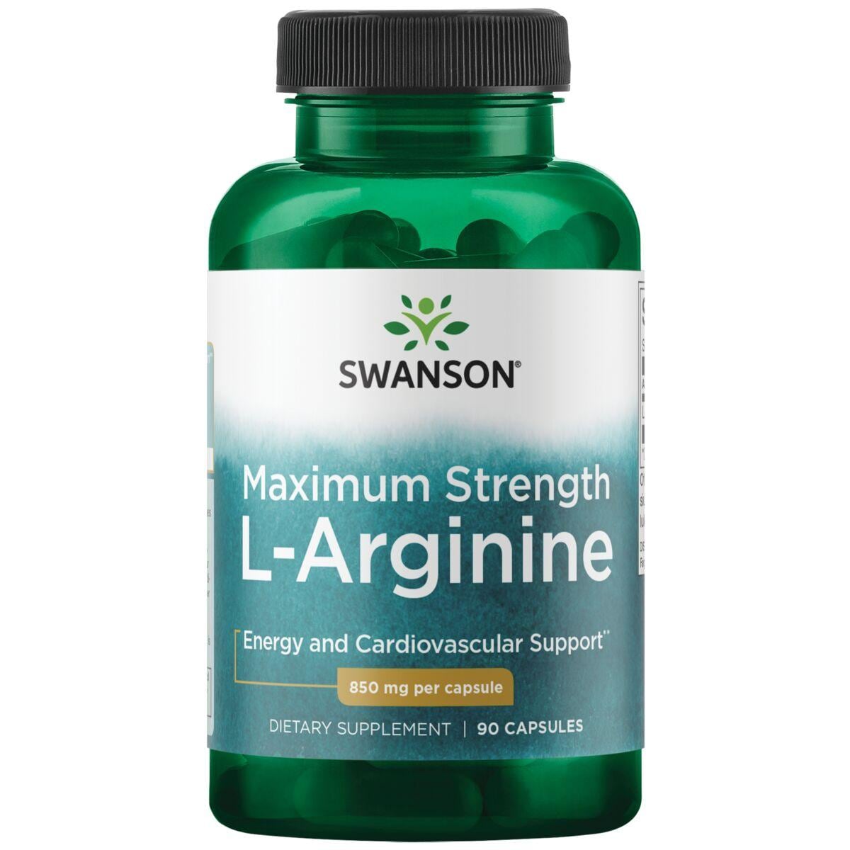 Swanson Premium Maximum Strength L-Arginine Supplement Vitamin 850 mg 90 Caps