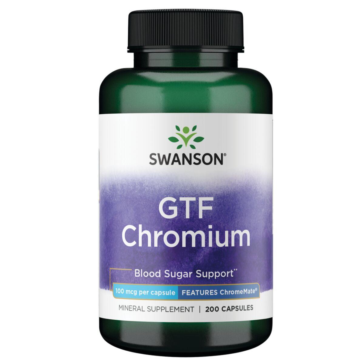 Swanson Premium Gtf Chromium - Features Chromemate Vitamin | 100 mcg | 200 Caps
